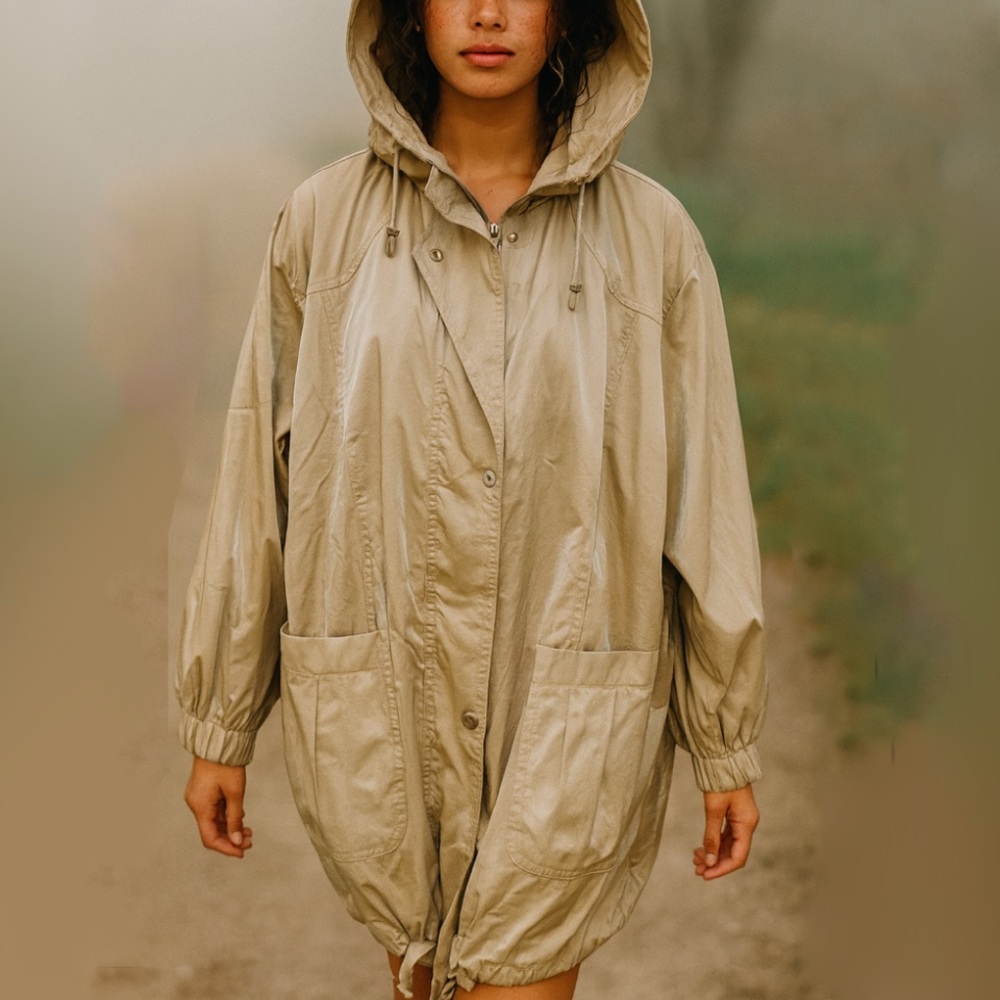 Rare Vintage 1980’s Gallery Jacket Hooded Shimmer Windbreaker Large